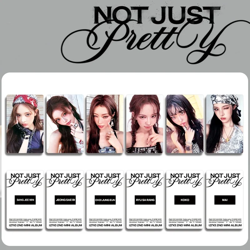 Kpop izna novo álbum não apenas bonito 6 pçs/set photocard de alta qualidade estilo ins dupla face impressão cartão lomo koko sarang presentes