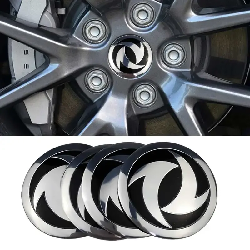 56mm Car Wheel Hub Caps Stickers Tire Center Emblem Decals for Dongfeng Nissan Peugeot Honda Citroen S30 Accessories