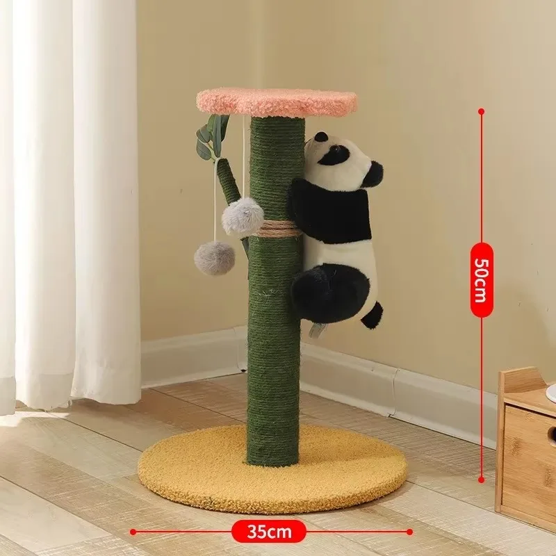 Cat Climbing Frame Sisal Comforts Grinding Claw Nest Wooden Climbing Frame Cat Jumping Platform Cute Panda Modelling Pet Supplie