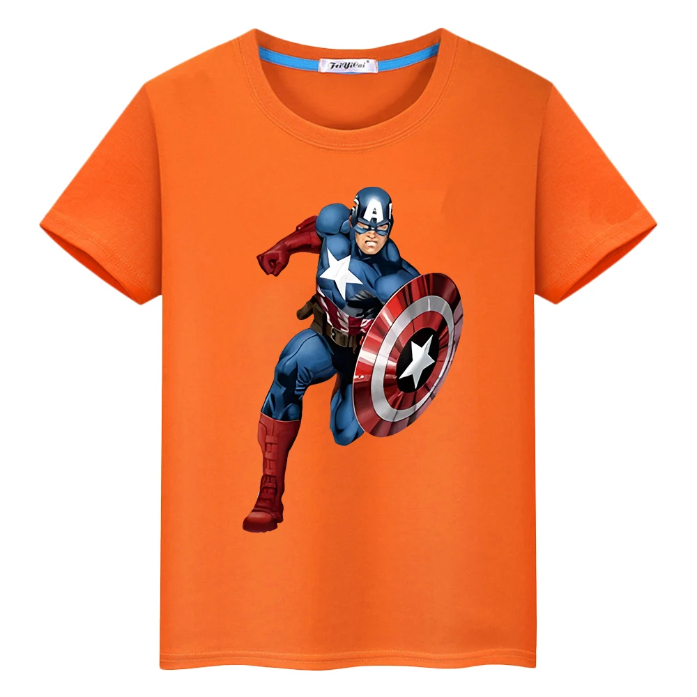 Spider-Man Print 100%Cotton Kids T-shirt Boys Girls Anime Tops Marvel Cute Short Summer  Sports Short sleeve y2k clothes gift