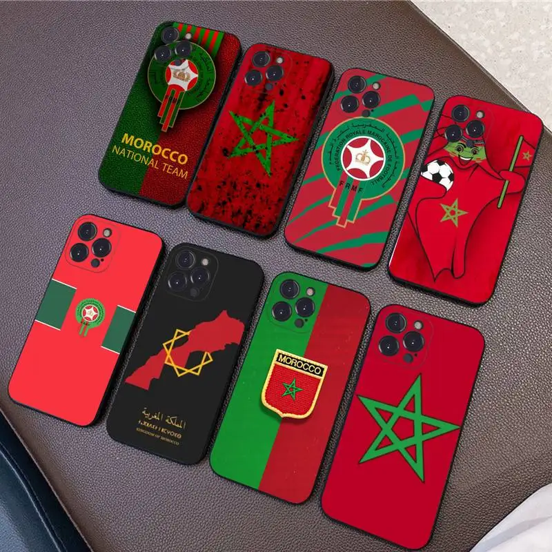 Morocco Flag Phone Case Silicone Soft for iphone 14 13 12 11 Pro Mini XS MAX 8 7 6 Plus X XS XR Cover