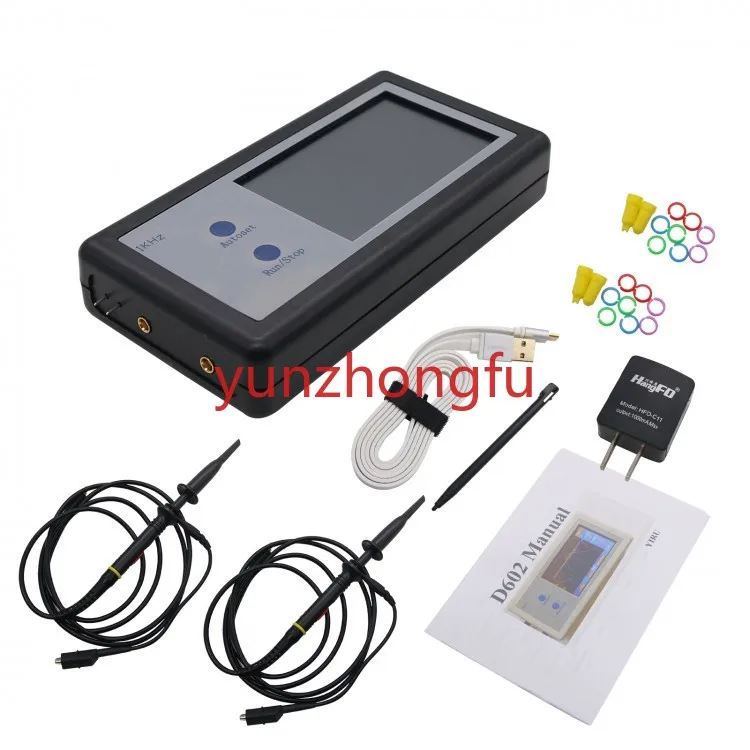 D602 200KHz 2 Channel Mini Portable Digital Oscilloscope with Touch Panel LCD