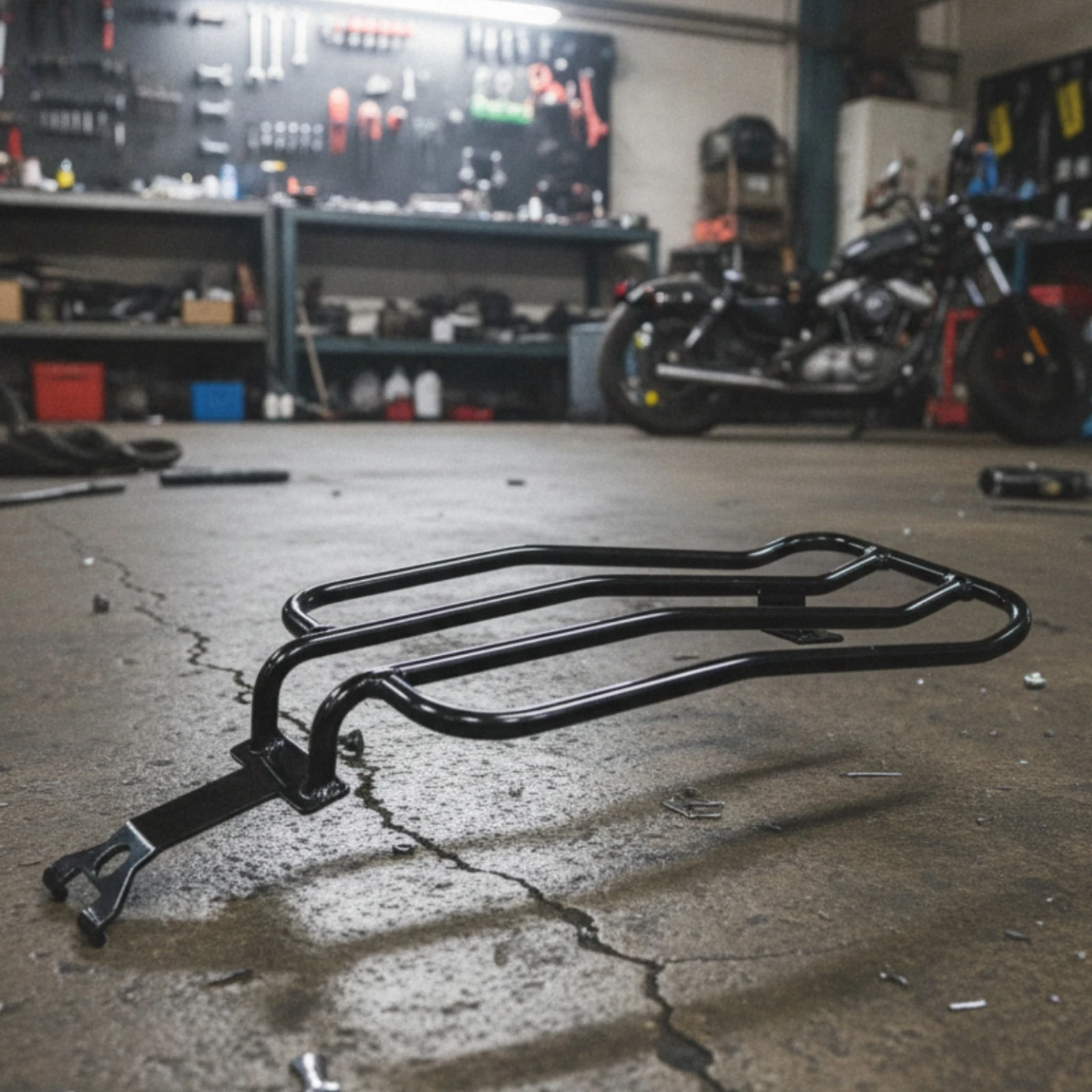 Motorcycle Rear Rack Cylindrical Rear Luggage Rack Motorcycle Cargo Carrier Long-Lasting Easy to Install for Motorcyclists