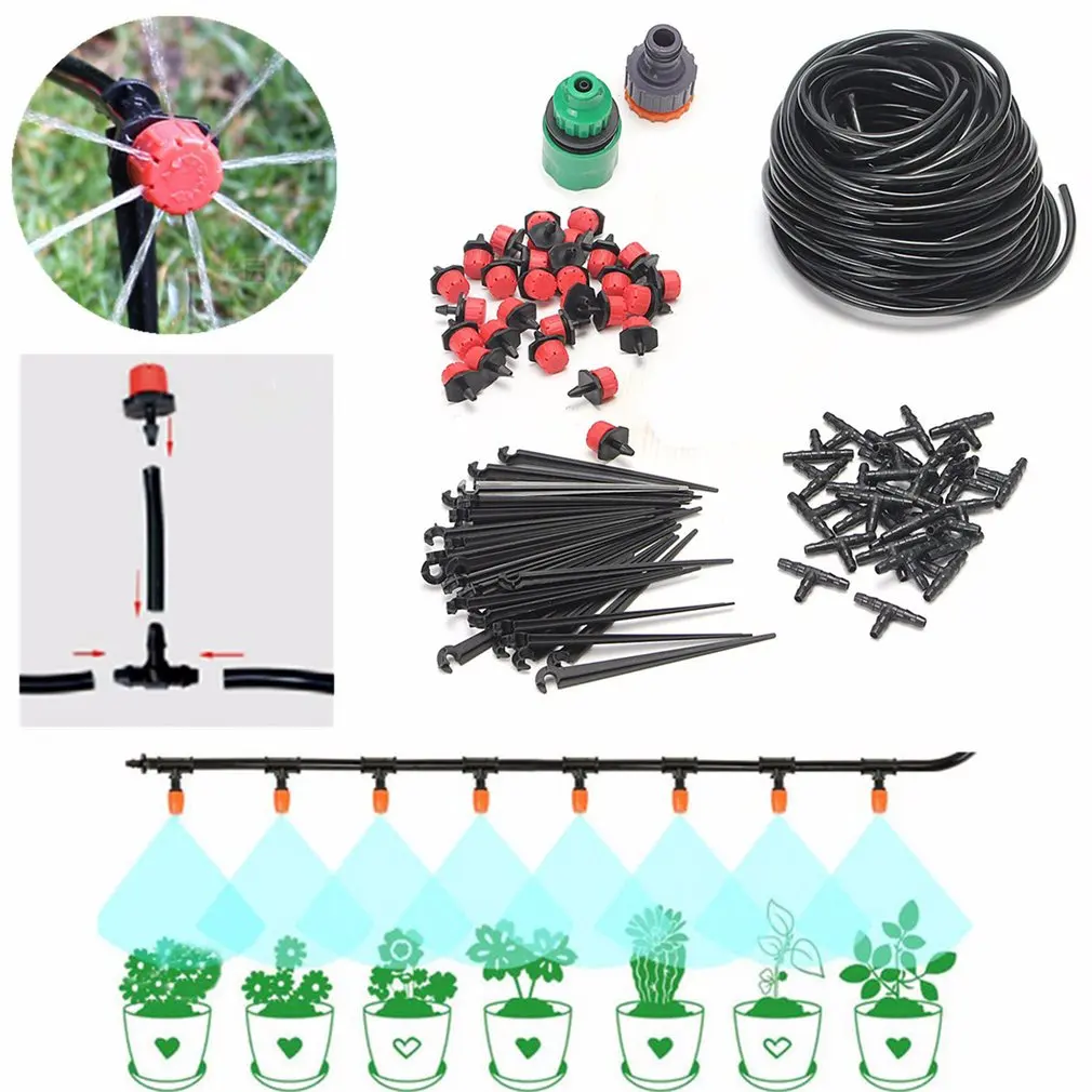 

50M-5M DIY Drip Irrigation System Automatic Watering Garden Hose Micro Drip Watering Kits with Adjustable Drippers