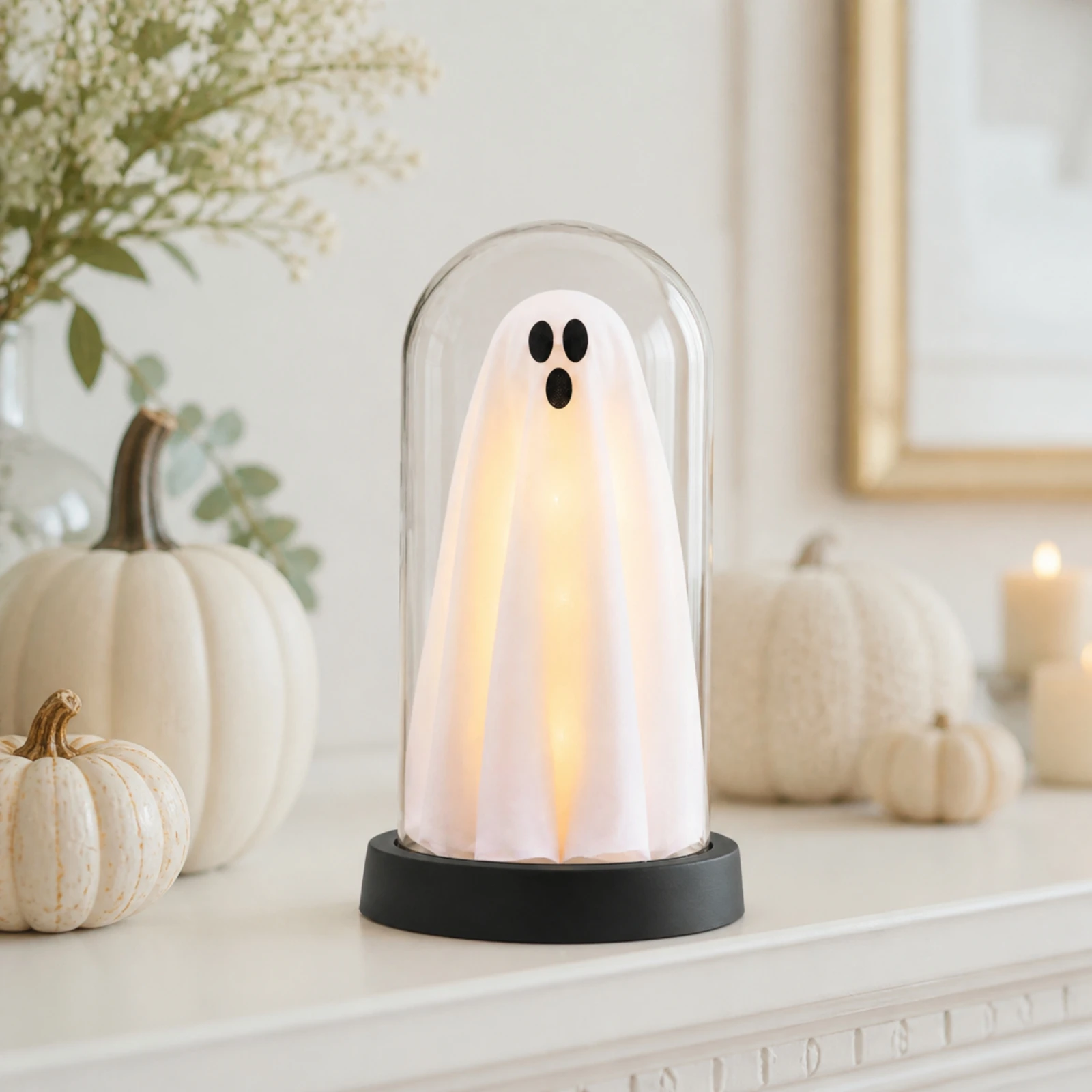 Halloween Ghost Decor Light Cute Light up Ghost Adorable Whimsical for Mantel, Bedside
