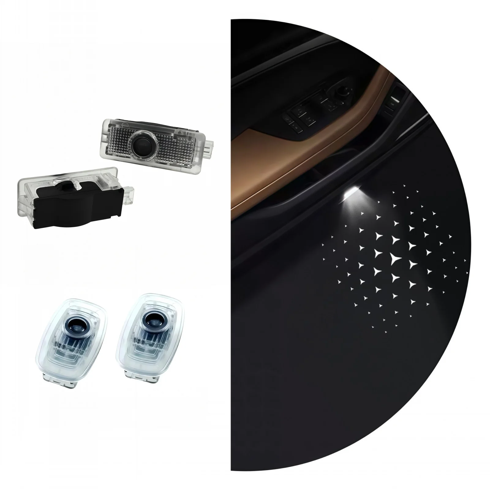 2 pçs para mercedes benz led porta do carro fantasma sombra projetor luz cls cla e c coupe c207 w257 c238 w117 c117 w118 c118 w218 c205