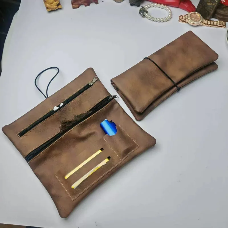 

Hand-Rolled Foreskin Multi-Functional Tobacco Bag PU Imitation Leather Surface for Smoking Accessories