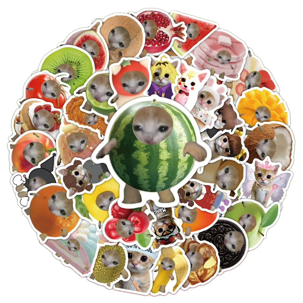 10/30/70 Stück Kreative Lustige Katzen-MEME-Aufkleber Niedliche Tier-Sticker DIY Skateboard Handy Laptop Wasserfeste Abstrakte Graffiti-Aufkleber