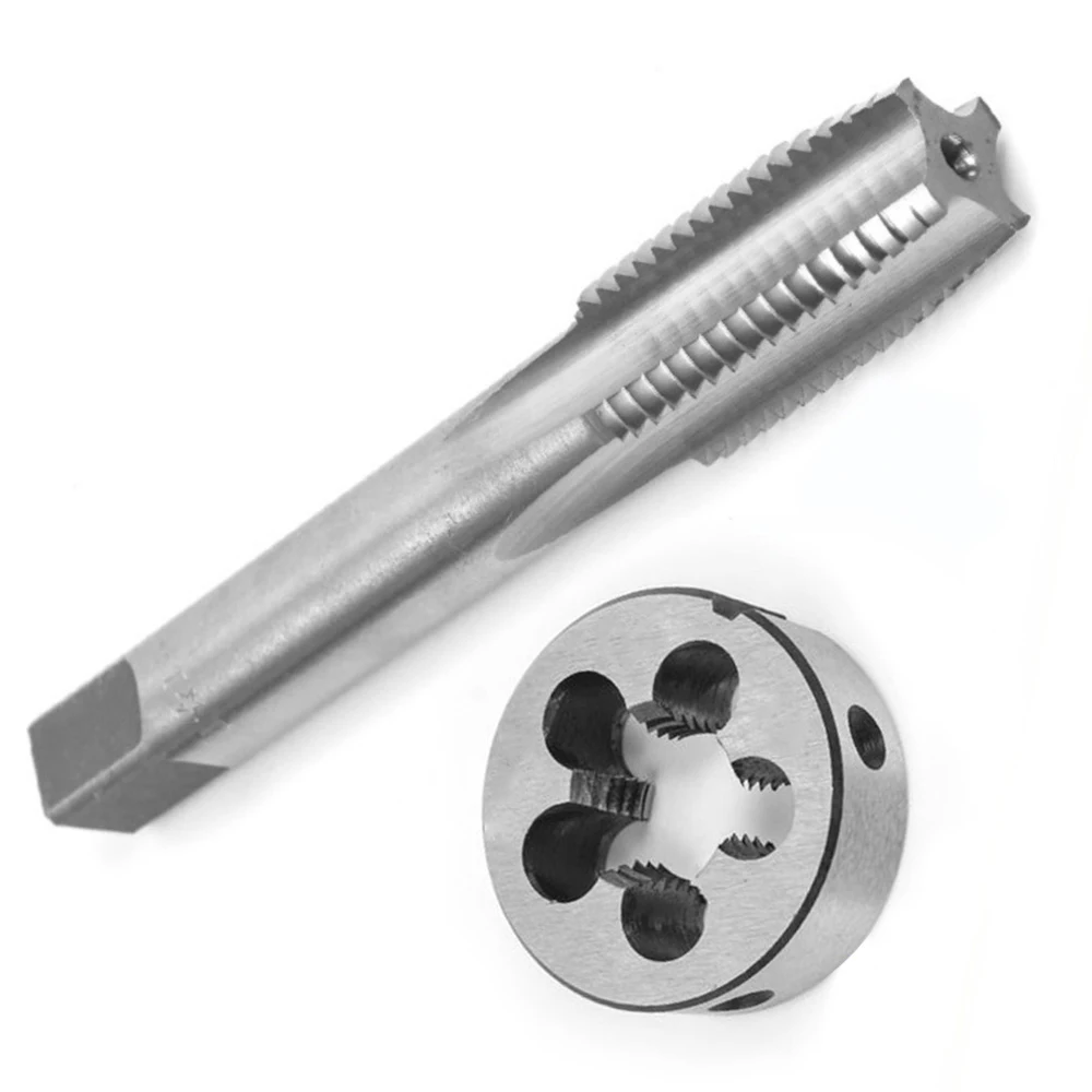 HUAZHICHUN 1PC 7/16-36UNS Tap + 1PC 7/16-36UNS Die,  HSS Tap and Die Set Right Hand Tap