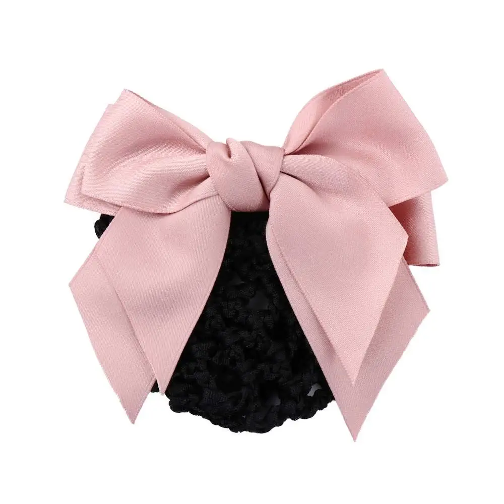 Headwear Vintage Bowknot For Girls Hotel Female Hairgrips Cover Net Women Spring Clip Ponytail Clip Korean Bun Snood