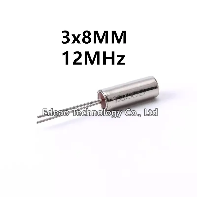 10pcs/lot NEW 3X8 12MHz 12M 12.000 MHZ Frequency Resonator Oscillator Quartz Crystal Cylender 3*8mm 3x8 mm