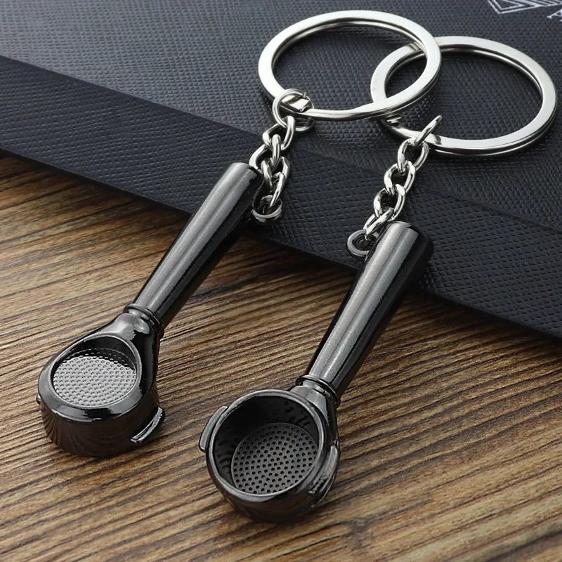 3D Bottomless Portafilter keychain key ring creative key chain coffee keychain for men portachiavi llaveros hombre bag charm
