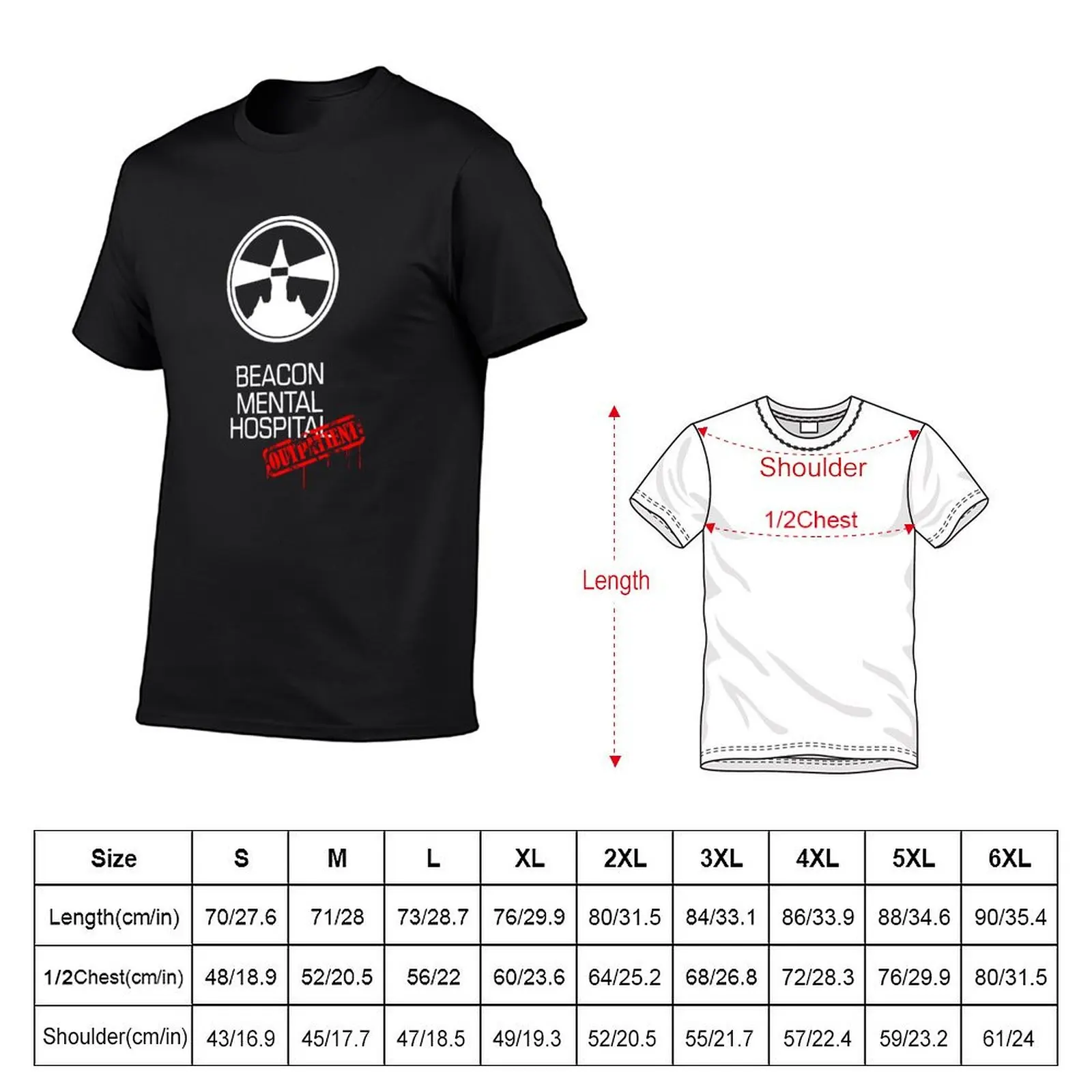 Beacon Mental Hospital Var. T-Shirt T-shirts oversize valentines clothes mens cotton t shirts