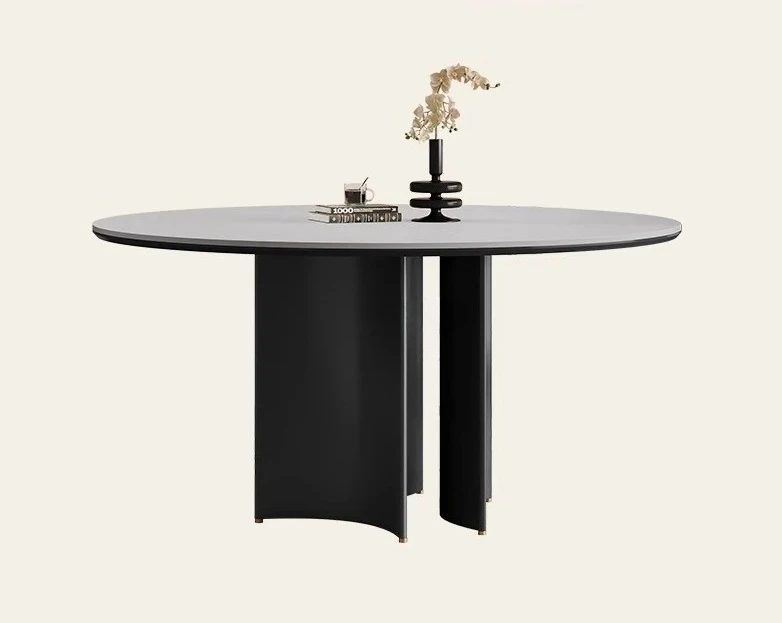 

Italian Solid Wood Round Dining Table Light Luxury Modern Simple Small Apartment Home Furniture Multifunctional Furniture