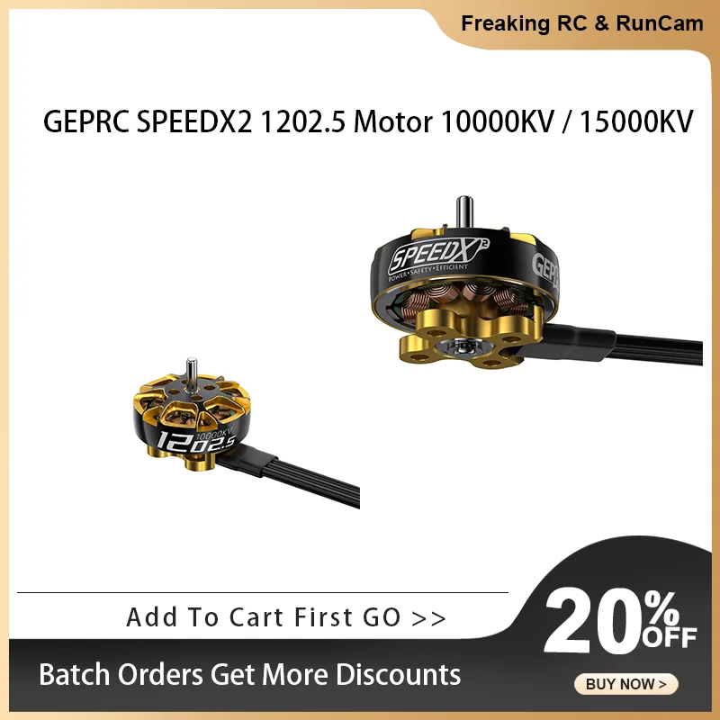 

Двигатель GEPRC SPEEDX2 1202.5 FPV — 10000 кВ / 15000 кВ для деталей дрона