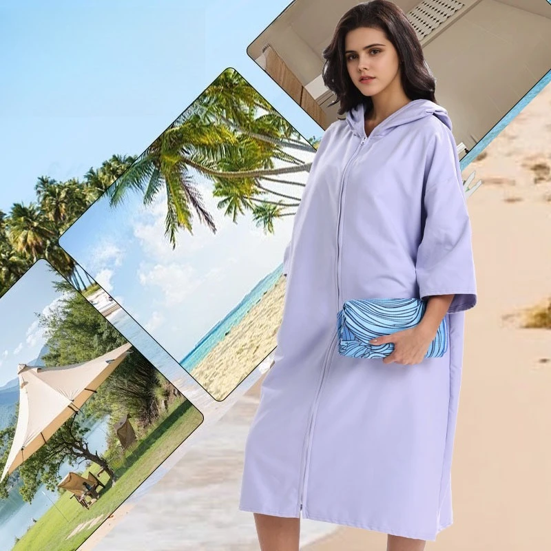 

Surfing Bathrobe Cape Swimming Towel Diving Absorbs Water Without Shedding Hair Women's Warm Quick-drying Swimming Towel