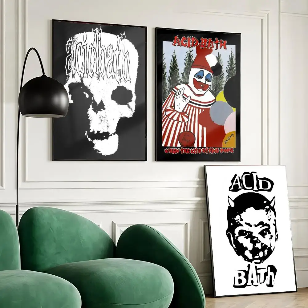 A-Acid Bath Death Metal Poster Waterproof Wall Art Sticker for Home Bar Decoration, Self-Adhesive Room Wall Decor Mural