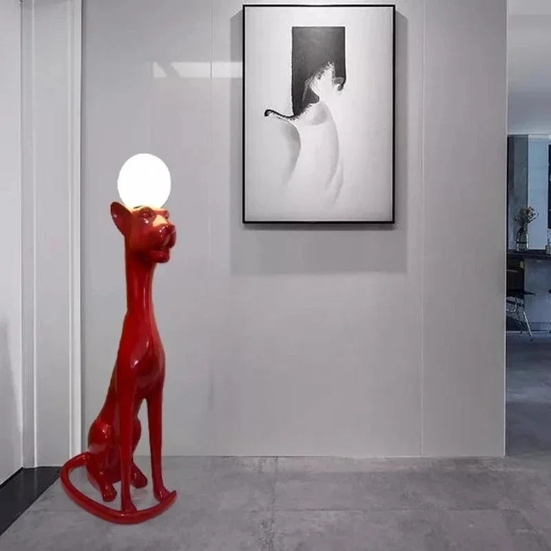 z.FG52Creative Art Abstract Leopard Floor Luminous Objects for Sale Sculpture Decorative Ornament