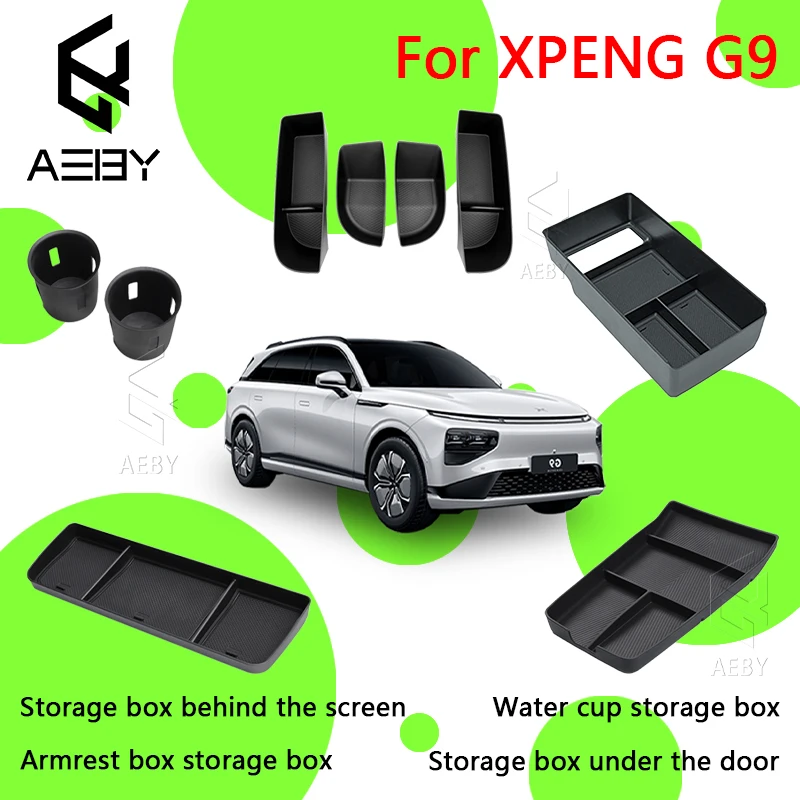 

AEBY Car Door Storage Mats For XPENG G9 2022-2025 Cup Holder Under The Central Control Behind The Screen Interior Accessories