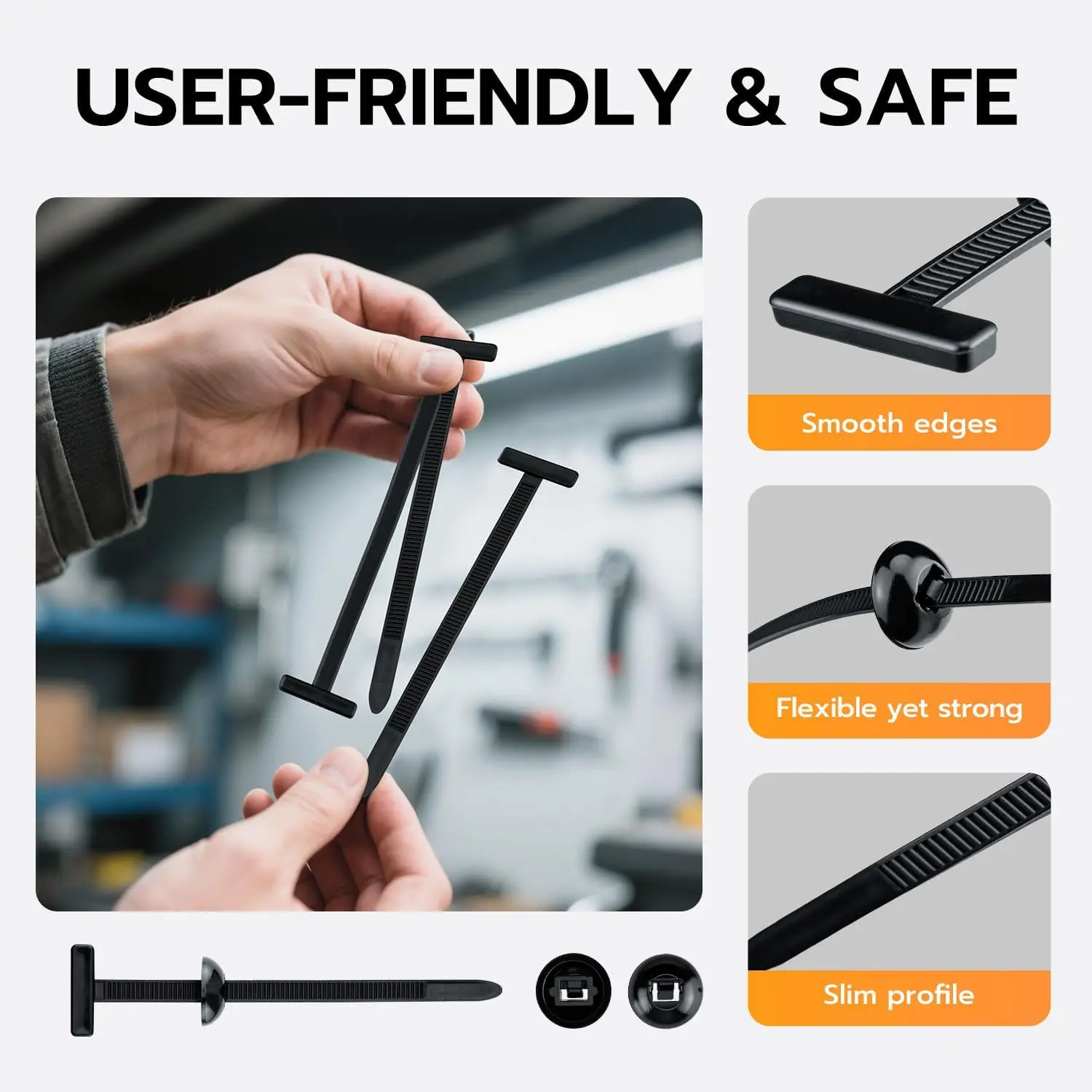 1000/100Pcs Cable Ties Buckle Auto Fastener Screw Replacement Clip Car Fenders Trunk Engine Guard Panel Wire Management Tools image 5