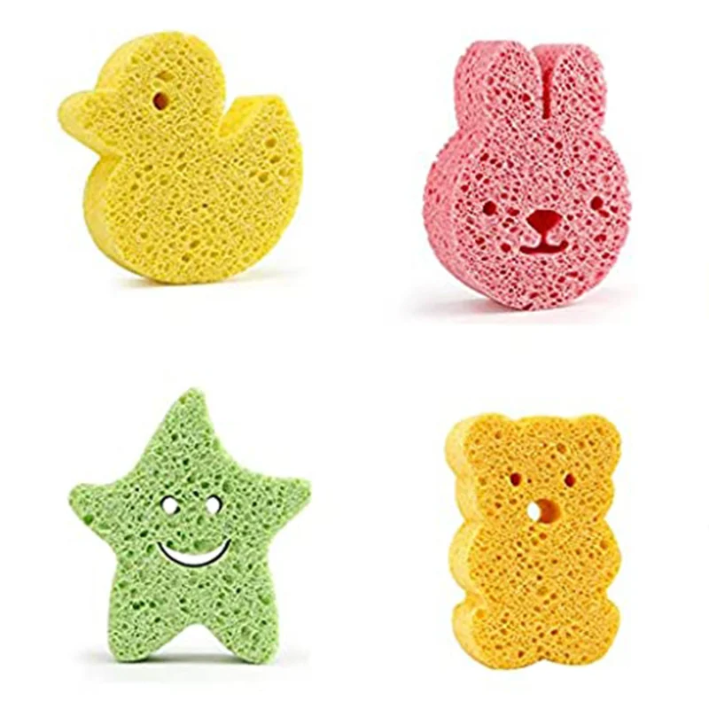 Baby Cute Animal Sponge Toys for Bathing Natural Kids InfantsToddler Bath Shower Shapes Baby Bath Toys Tub Sponge