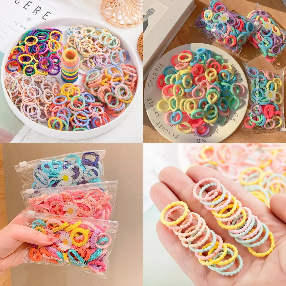 50/100pcs Baby Boys Girls 2cm Mini Hairbands Ponytail Holder Hair Ties Girls Elastic Finger Rubber Bands Kids Hair Accessories