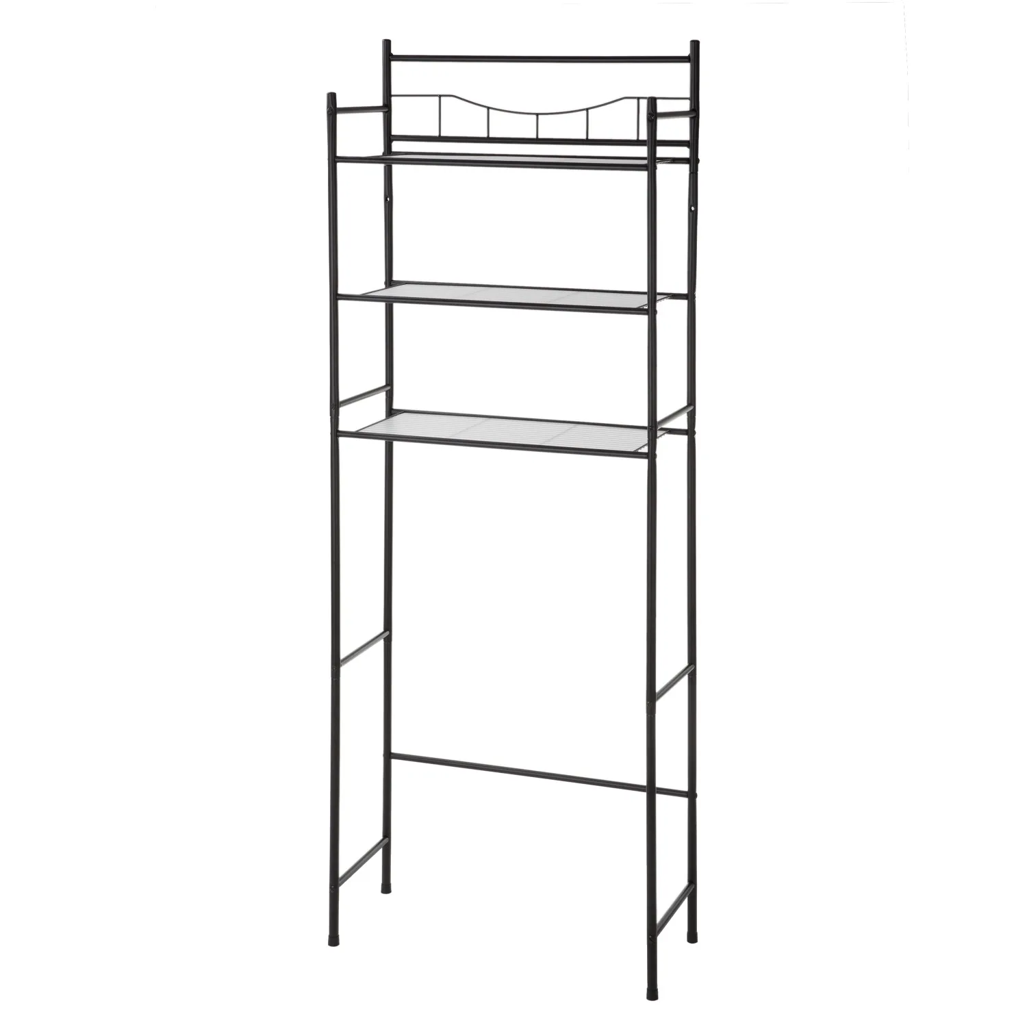 Mainstays Over the Toilet Steel 3-Shelf Storage Shelf Unit, Matte Black Finish for Adults