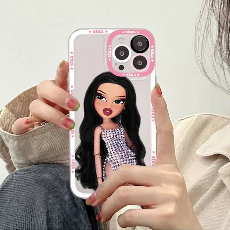 Cute Bratz Doll Phone Case for iPhone 11 12 13 14 15 16 Pro Max Mini Plus 7 8 SE X XS XR Phone Cases