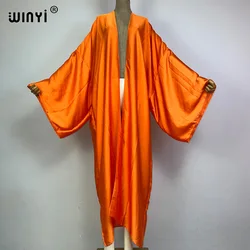 WINYI kimono boho monocolor caftani abbigliamento da spiaggia eleganti abiti da spiaggia per le vacanze muslimatiche per le donne copricostume vestito comodo