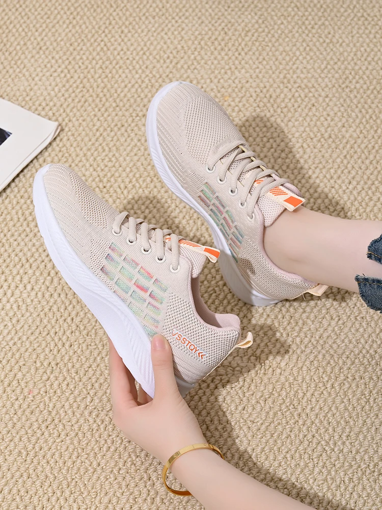 Atmungsaktive Sportschuhe aus Mesh für Damen, leichte und bequeme Sportschuhe mit weicher Sohle, Damen-Schnürschuhe für Freizeitaktivitäten und zum Laufen. – Detail 12