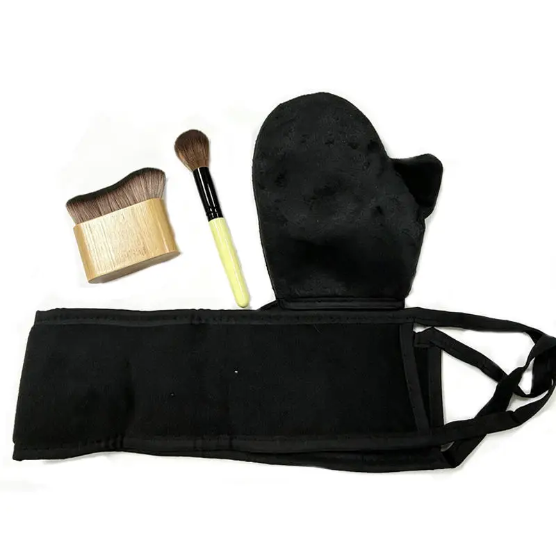 3/4pcs Self-Tanning Applicator Kit Mitt Set for Face & Body Mess-free Tanning Gloves with Back Applicator & Finger Gloves
