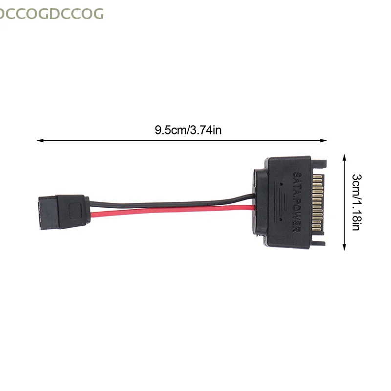 1Pc  20awg Laptop Optical Drive Cable SATA 15-Pin Male To SATA 6-Pin Female Slimline Power Adapter Cable