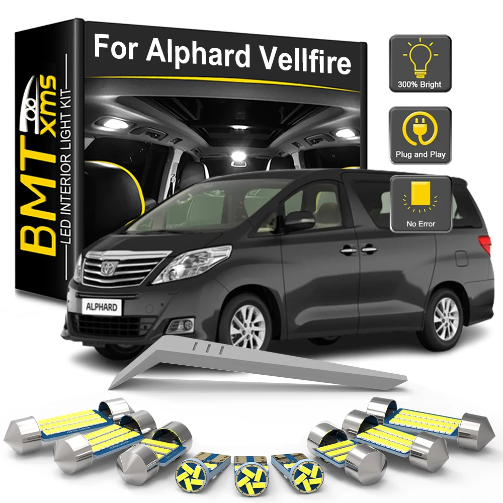 BMTxms Car LED Interior Light Bulb Kit For Toyota Alphard Vellfire 10 20 30 Series 2003-2019 2020 2021 2022 2023 Canbus LED