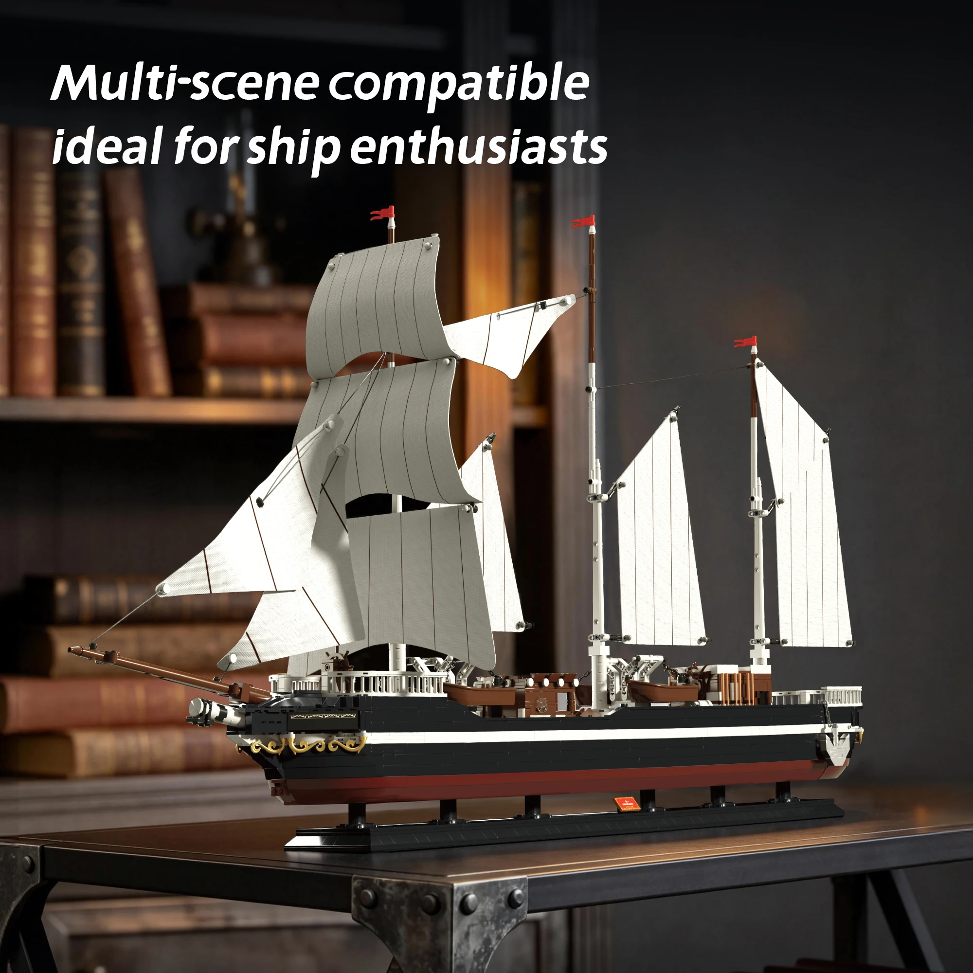 3046pcs Classic Movie Sailing Ship Model Building Blocks Educational Toy Display Piece Collectible for Adults And Kids NO.66186