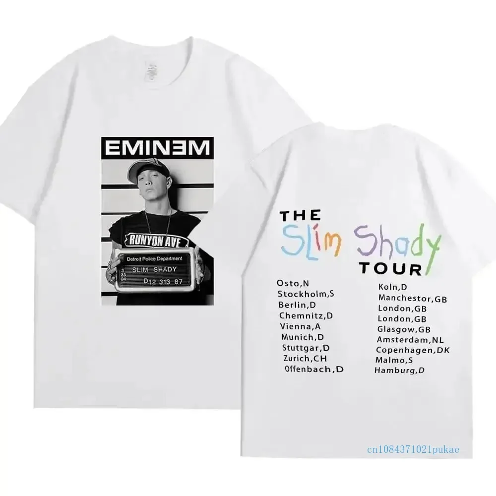 Eminem Graphic Print T Shirt Hip Hop Streetwear Rock T Shirt Short Sleeve Fashion Casual Crew Neck Plus Size T Shirt Women