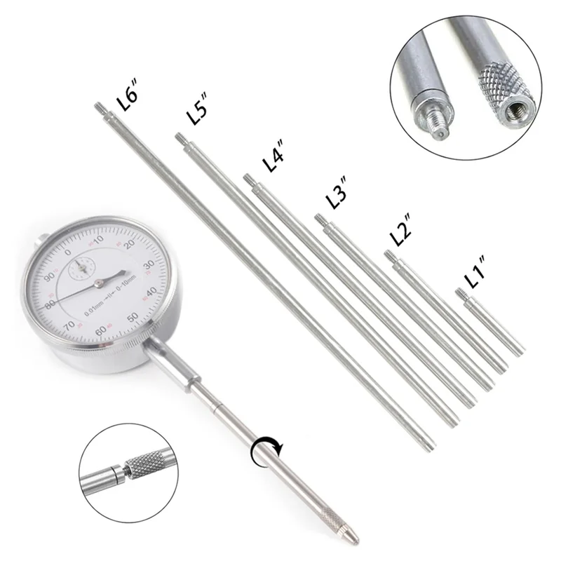 مجموعة قضيب جذعي لتمديد المؤشر الرقمي من AAAN، 6 قطع - أطوال 1، 2، 3، 4، 5، 6 بوصات لـ 0-21 بوصة #3
