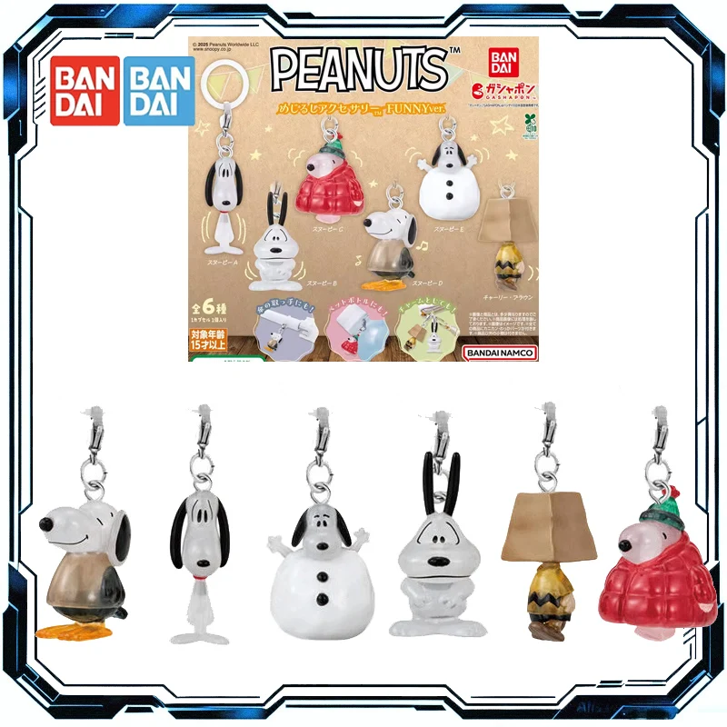 

Оригинальные игрушки-фигурки Bandai Gashapon PEANUTS FUNNY Snoopy Winter Snowman для мальчиков и девочек, подарок для детей, коллекционная модель