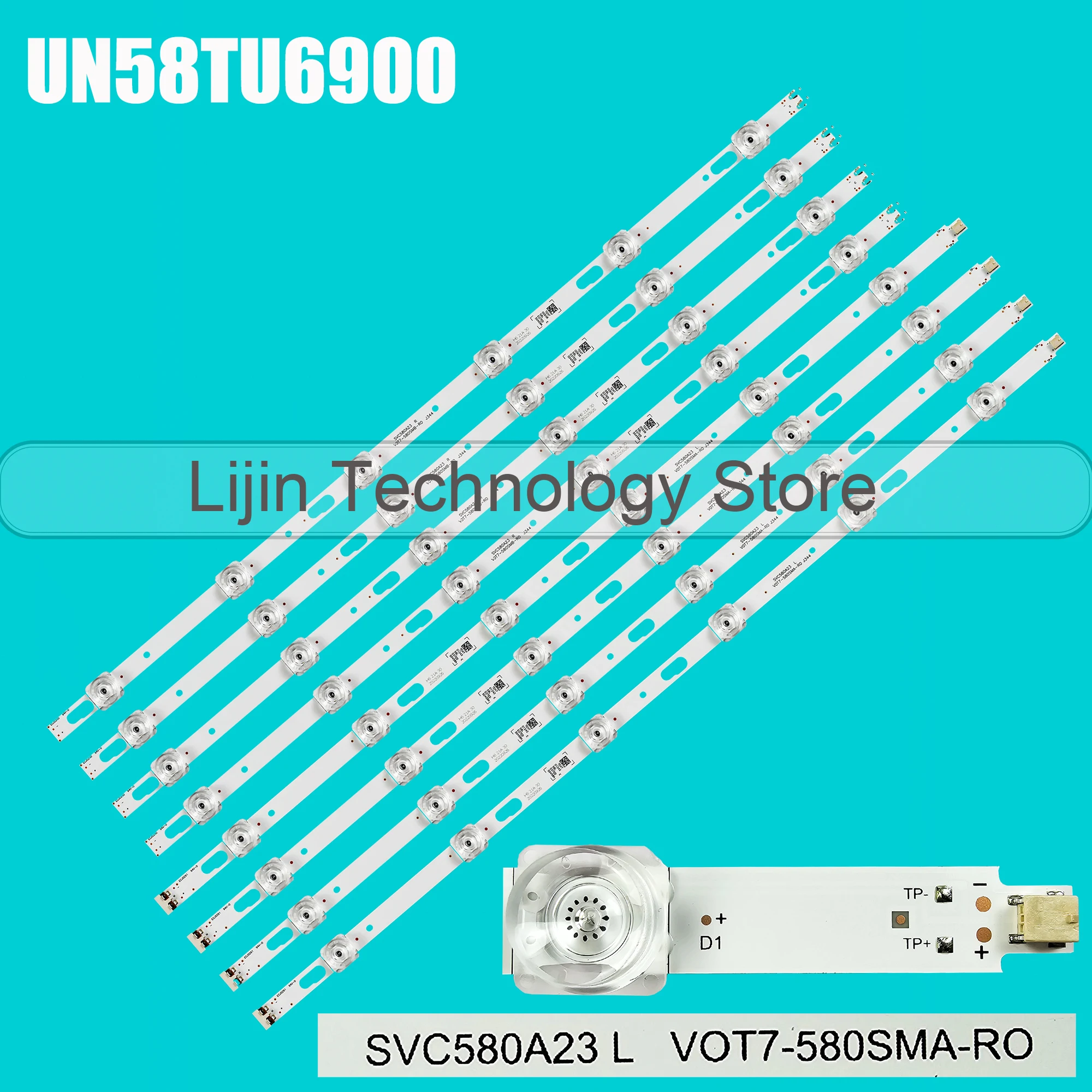 Tira de LED para UN58TU700DF UE58AU7172 UE58TU7100 V0T7-580SMA-R0 SVC580A23 UN58TU6900 UN58TU7000 UN58TU8000F BN96-50458A 50459A