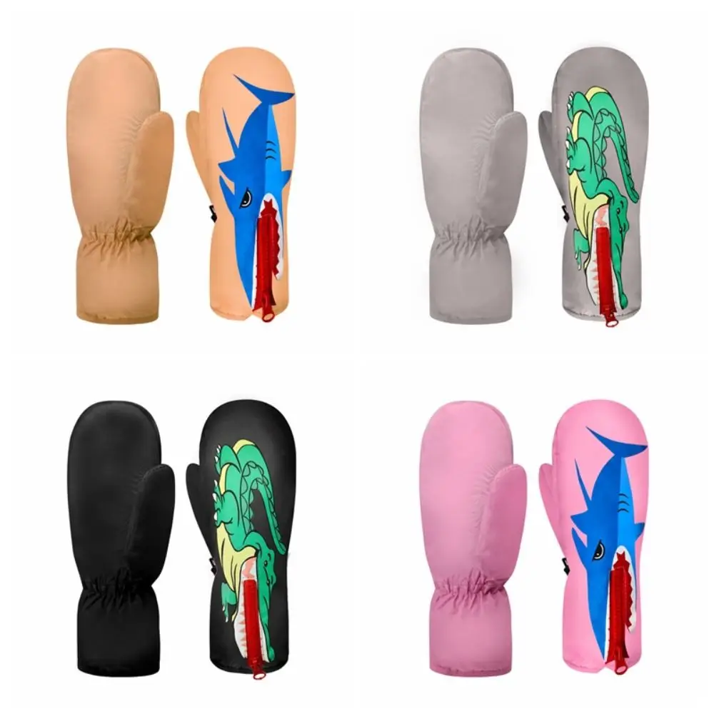 겨울 의류 따뜻한 스키 장갑 미끄럼 방지 두꺼운 어린이 장갑 플러시 만화 겨울 장갑 겨울