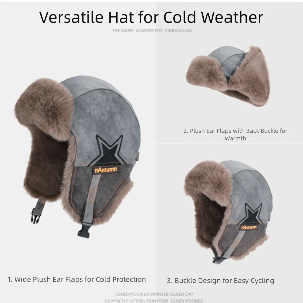 Fashion Removable Mask Winter Mask Hat Anti Fog Windproof Warm Ski Hat Neck Protection Thickened Lei Feng Hat Women/Men
