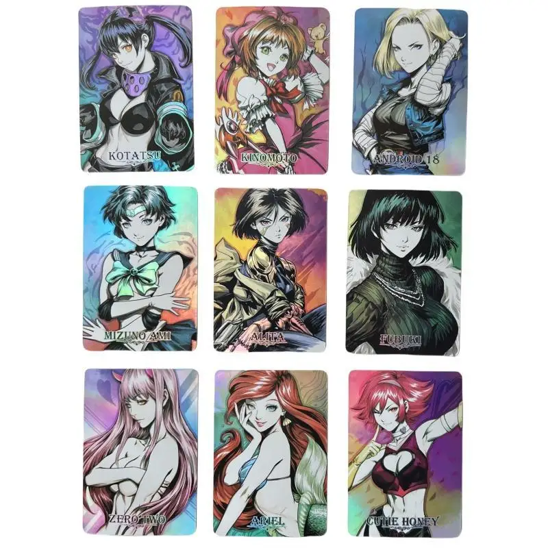 Anime Girl Flash Card Boa Hancock Nami Tsukino Usagi Android 18 Op01 Diy Color Series 54 Sheet Anime Peripheral Collection Card