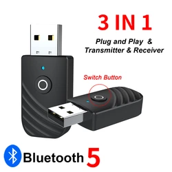 Wireless Bluetooth Adapter 5.0 Bluetooth Transmitter Receiver Mini 3.5mm AUX Stereo For Car Music Bluetooth Transmitter