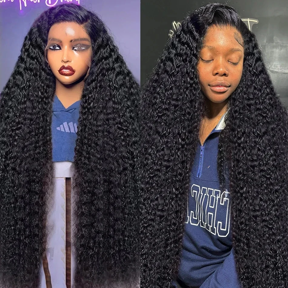 250 Density Deep Wave 13x6 Lace Frontal Human Hair Wig Transparent Brazilian Remy 30 40 Inch Water Wave Lace Front Wig For Women