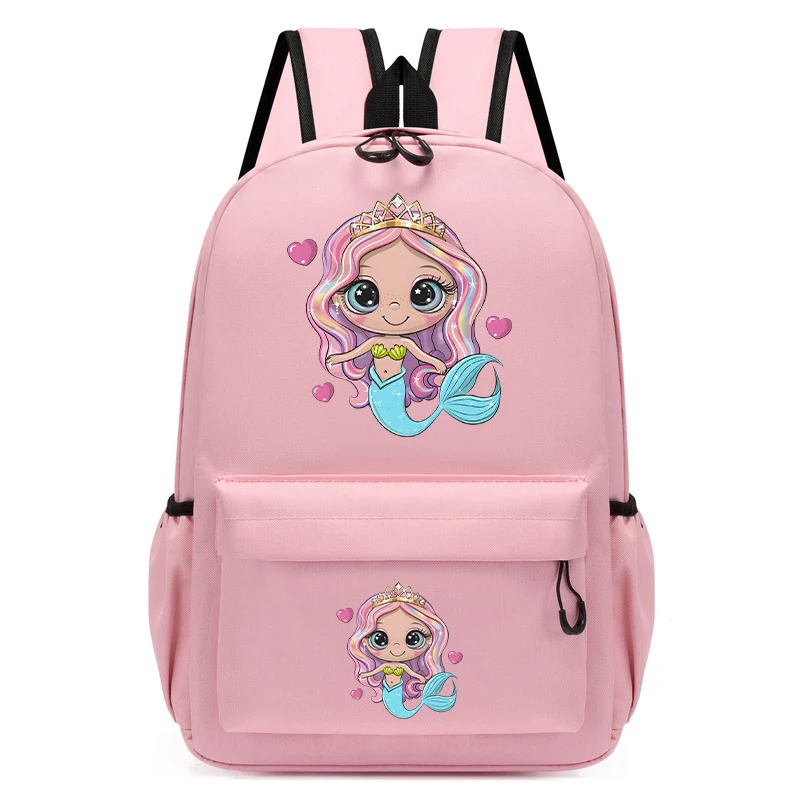 Kindergarten School Backpack Bag Cartoon Mermaid Print Boys Girls Schoolbag Kids Satchels Anime Bookbag Mochila Infantil Escolar