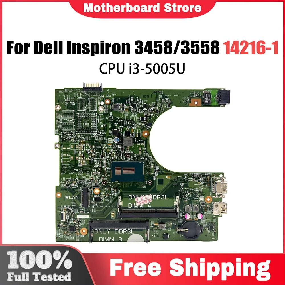 CN-0MY4NH Mainboard For DELL Inspiron 3458 3558 Notebook motherboard 14216-1 with i3-5005U CPU DDR3 full tested