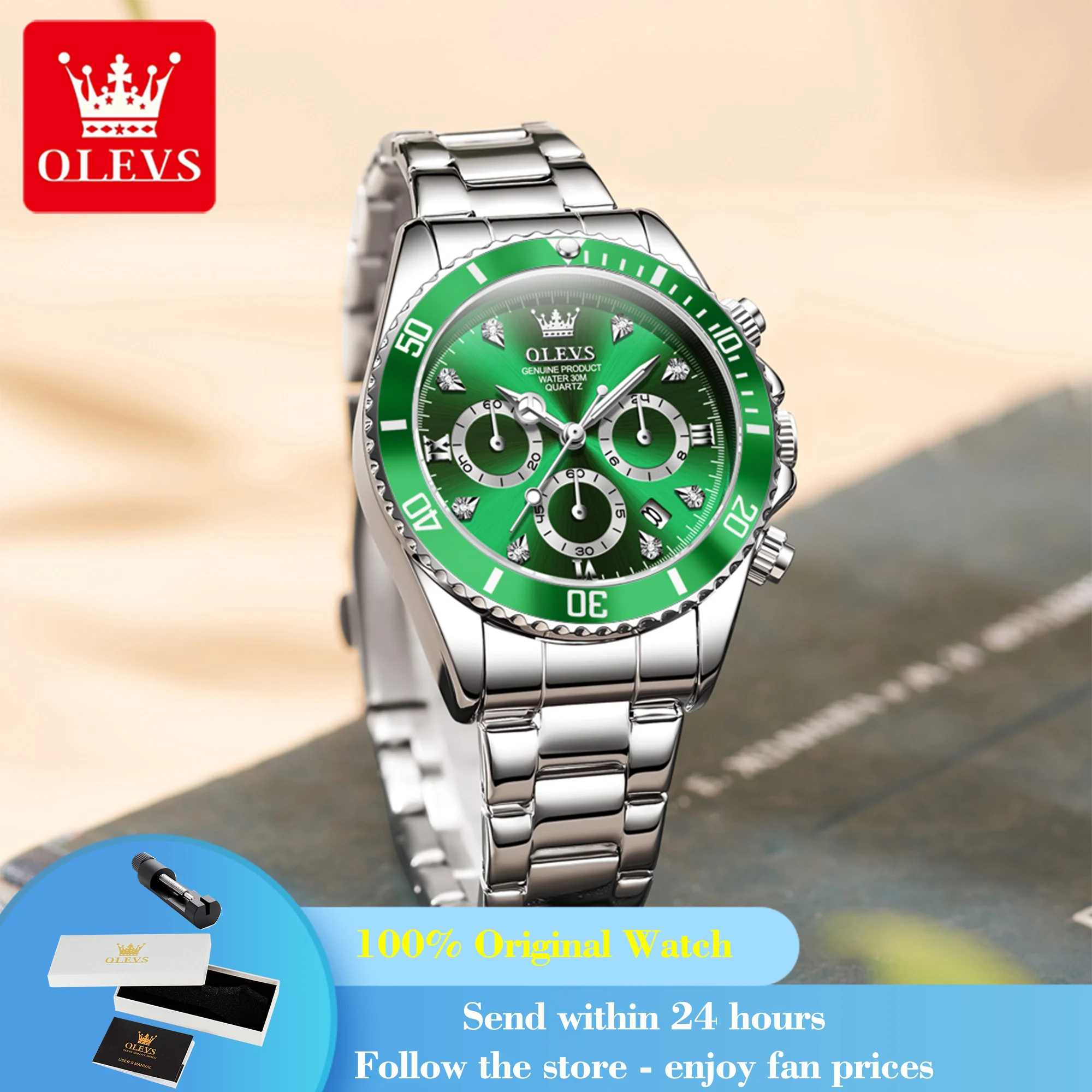 

OLEVS 5632 Woman Quartz Watch High Hardness Coated Mirror Chronograph Watch For Women Waterproof Date Original Ladies Wristwatch