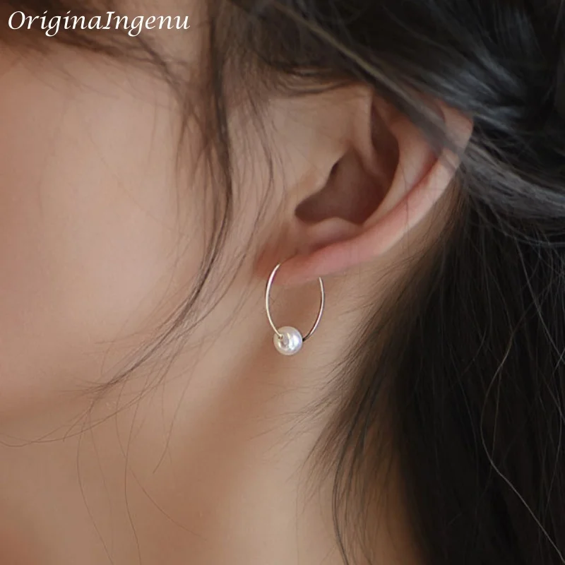 

Серебряные серьги-кольца 925 пробы, серьги с жемчугом из 14-каратного золота, серебро 925 пробы, оригинальные подарки для женщин, женские серьги ручной работы