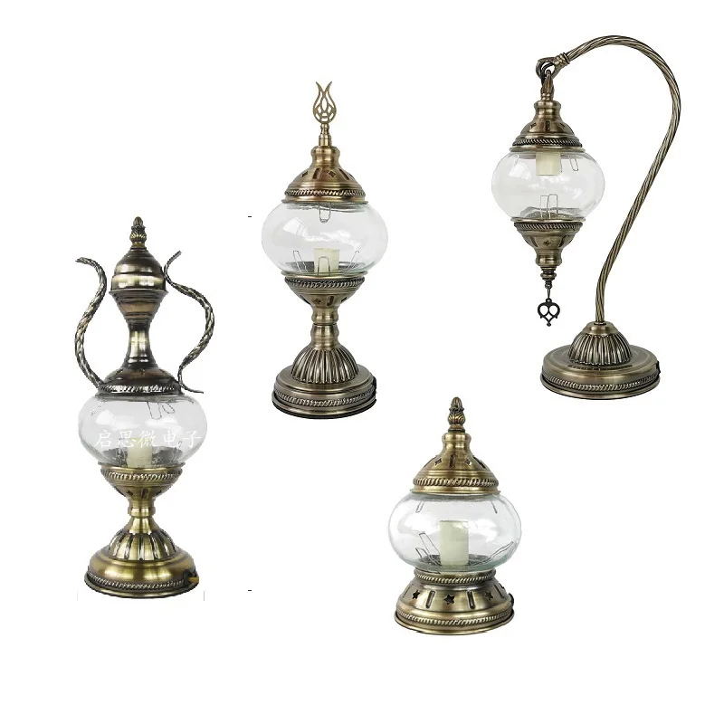 

DIY Turkish Table Lamp Handmade Material Plain Light Couple Parent-child Bedroom Led Night Lampe Lampara De Noche Dormitorio