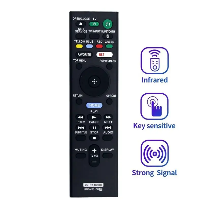 DT21 Replacement Remote Control RMT-VB310U for Sony ULTRA HD Blu-Ray for BD DVD Disc Player Black