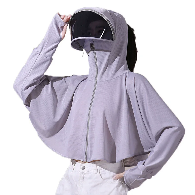 Summer Sun-protective Women's Clothing Breathable Smock Ice Silk Thin UV Protection Ladies Cloak & Cape For Women
